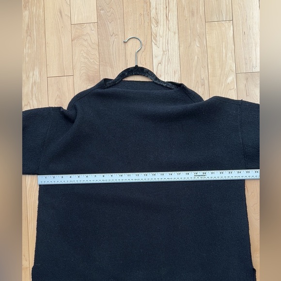 Eileen Fisher Boiled Wool funnel neck box tunic top in black - Picture 7 of 7